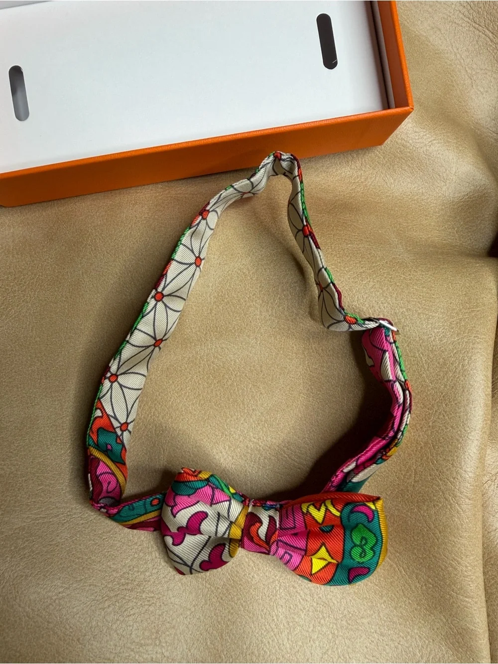 Hermes Multicolor Bow Tie